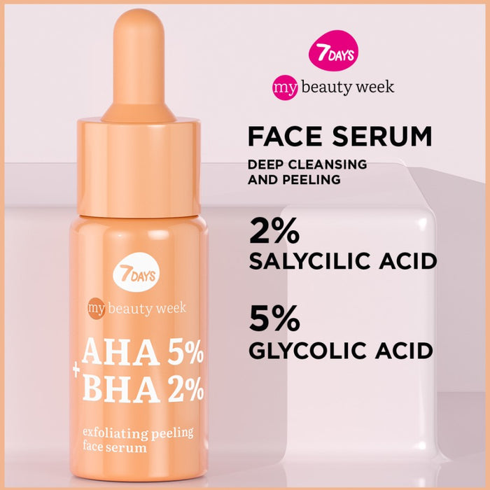7DAYS AHA 5%+BHA 2% EXFOLIATING PEELING SERUM 20ML - Beauty Bar