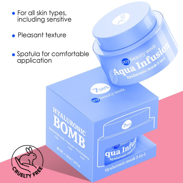 7DAYS AQUA INFUSION HAYALURONIC MASK 50ML - Beauty Bar