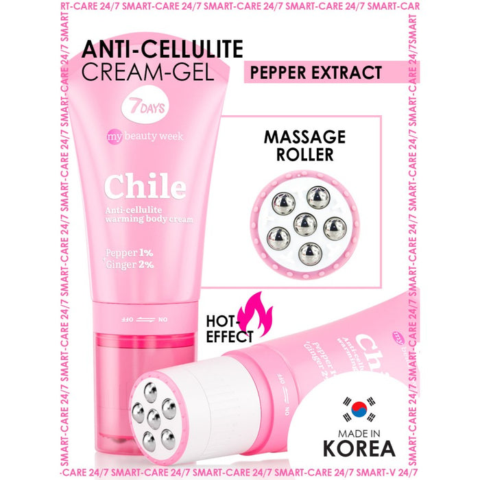 7DAYS CHILE ANTI-CELLULITE WARMING BODY CREAM PEPPER 1% + GINGER 2% 130ML - Beauty Bar