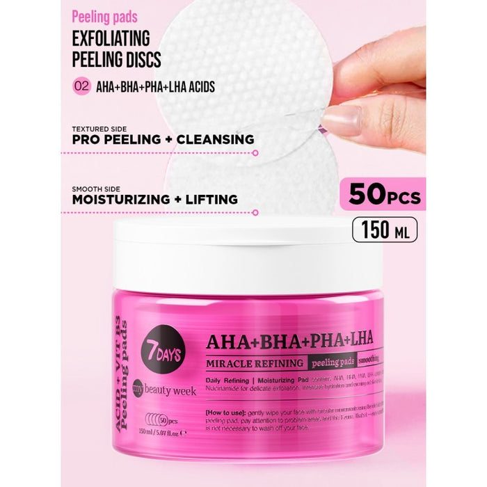 7DAYS MIRACLE REFINING PEELING PADS - 50PCS - Beauty Bar