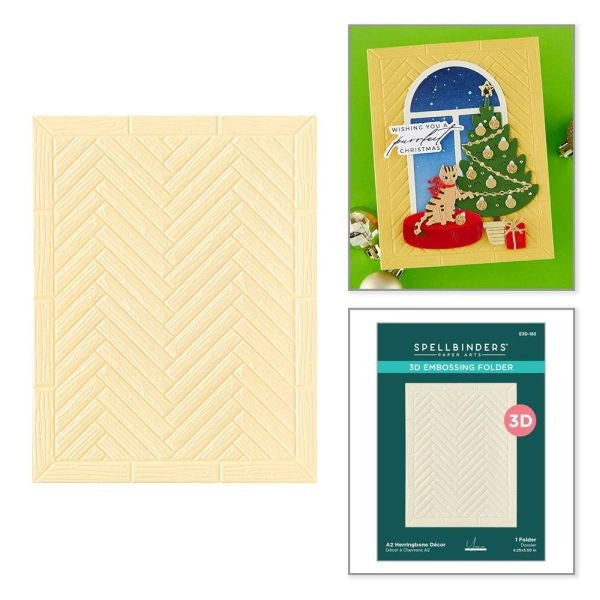 A2 Herringbone Decor - 3D Embossing Folder