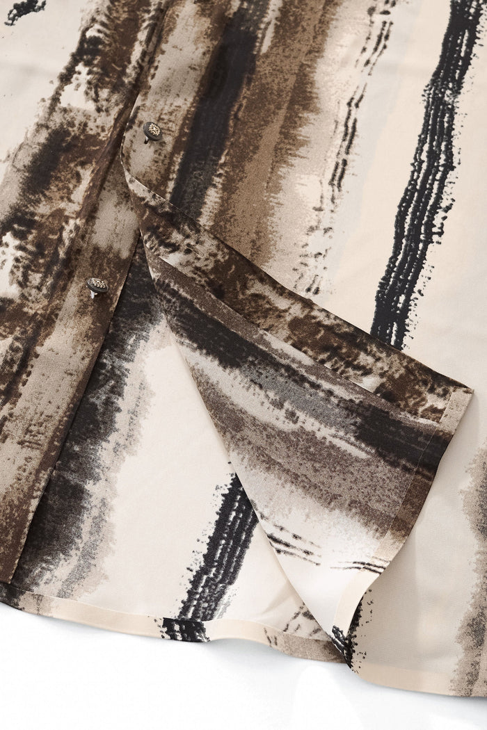 Barocco Echelon Brushstroke Stitchless LS Shirt CREAM