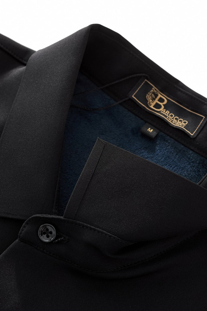 Barocco Velvet Core LS button up Shirt BLACK