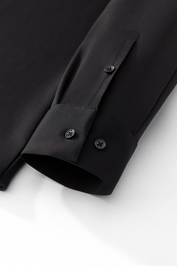 Barocco Velvet Core LS button up Shirt BLACK
