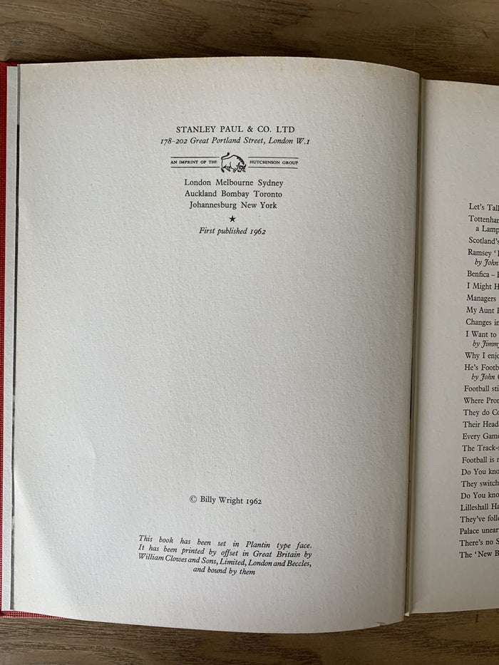 Billy Wrights Book of Soccer No. 5