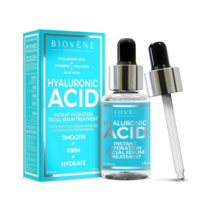 BIOVENE HYALURONIC ACID INSTANT HYDRATION FACIAL SERUM TREATMENT 30ML - Beauty Bar