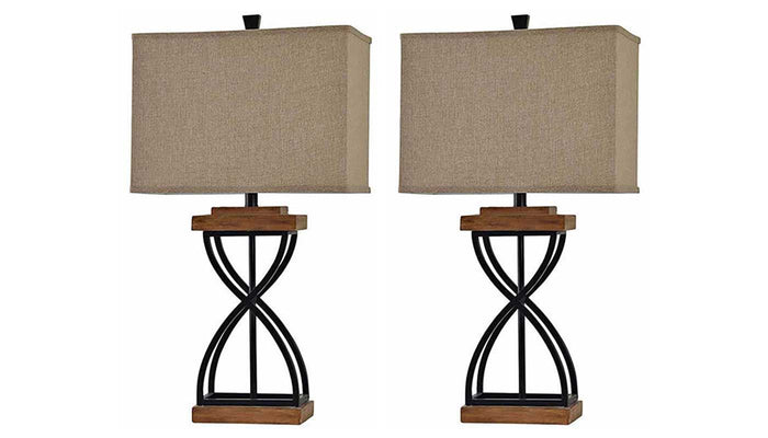 Black Metal Table Lamp - Set of 2