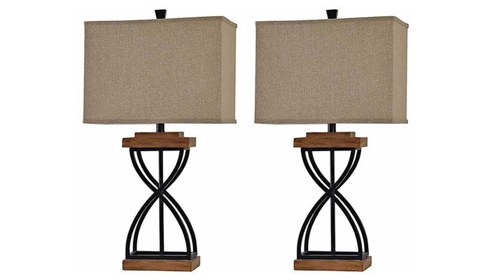 Black Metal Table Lamp Set of 2