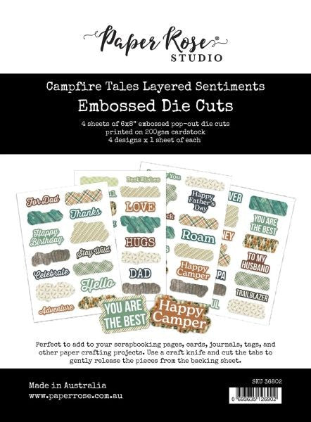 Campfire Tales - Embossed Die Cuts - Layered Sentiments