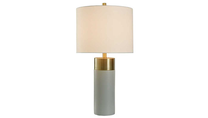 Cement Post Brushed Brass Table Lamp