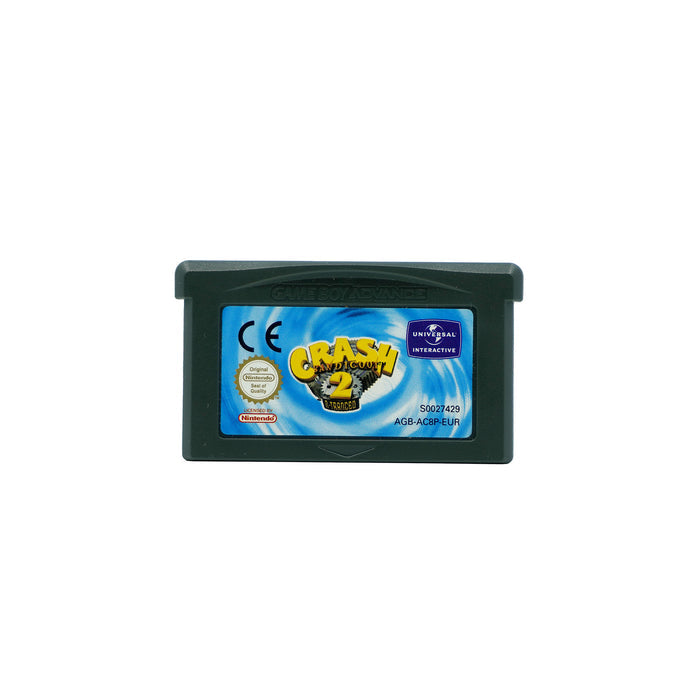 Crash Bandicoot 2: N-Traced Spielmodul für Game Boy Advance - Vorderseite, Etikett gut erhalten