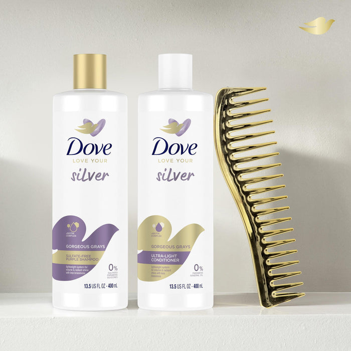 Dove Love Your Silver Gorgeous Grays Purple Shampoo with Biotin Complex All Hair Types, 13.5 fl oz*