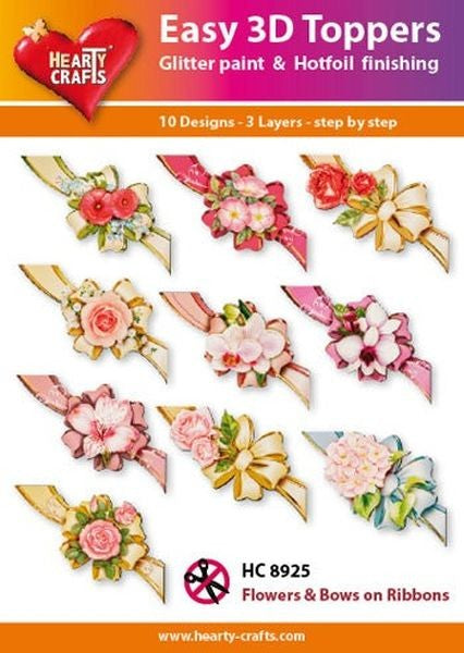 Flowers & Bows on Ribbons - Easy 3D Toppers