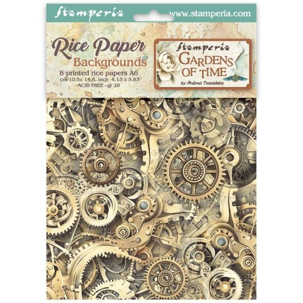Gardens of Time - A6 Mini Rice Paper - Backgrounds