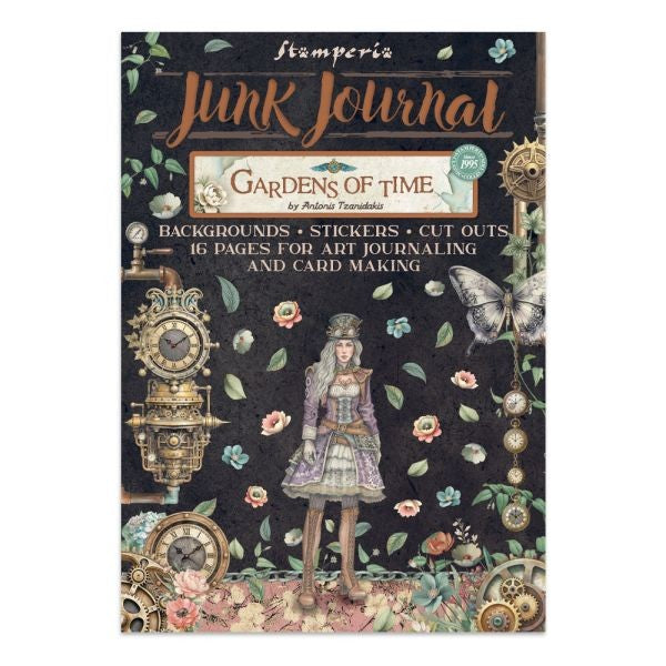 Gardens of Time - Junk Journal Backgrounds, Stickers & Cut Outs