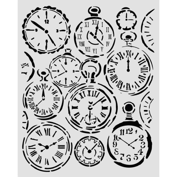 Gardens of Time - Stencil - Mixed Clocks