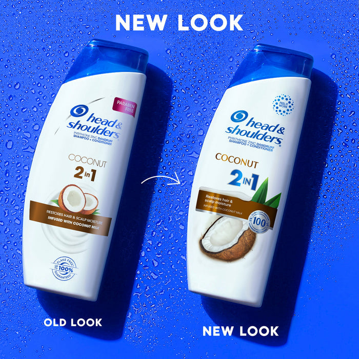 Head & Shoulders 2 in 1 Dandruff Shampoo and Conditioner, Coconut, 12.5 oz
