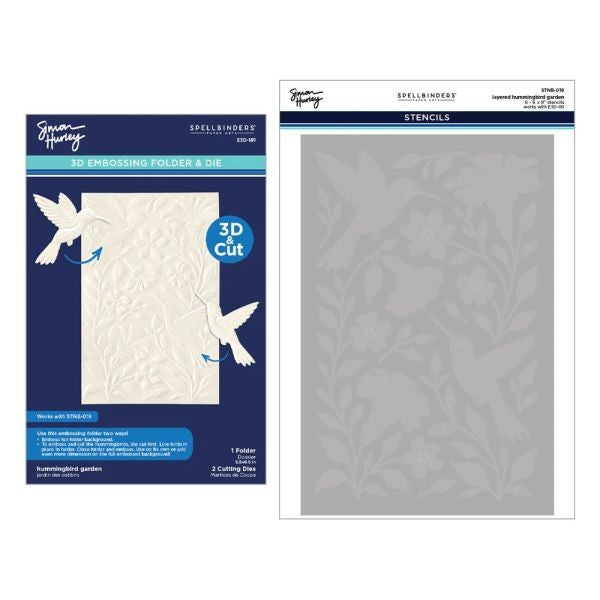 Hummingbird Garden - 3D Folder & Stencil Bundle