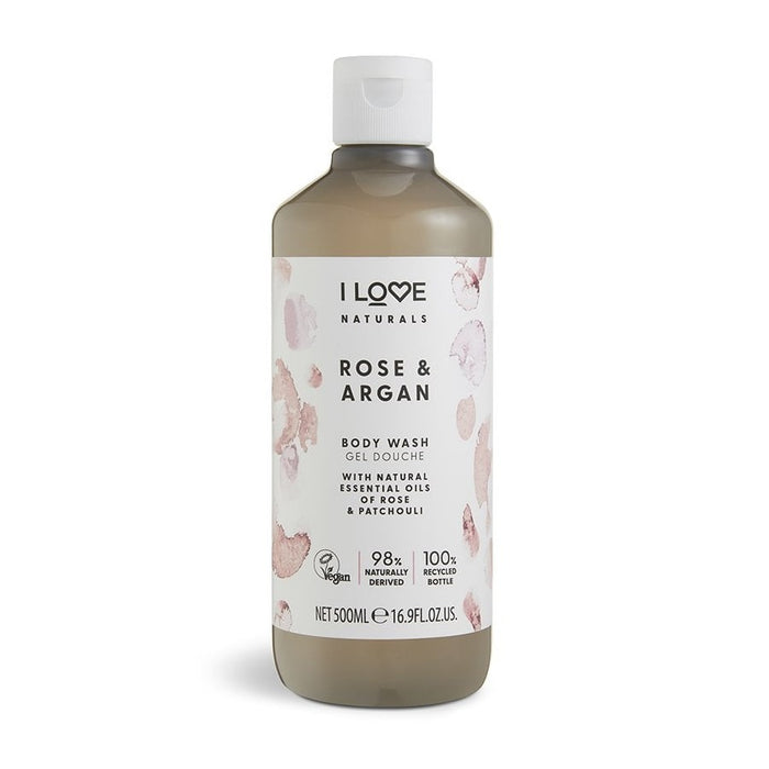 I LOVE NATURALS ROSE & ARGAN BODY WASH 500ML - Beauty Bar