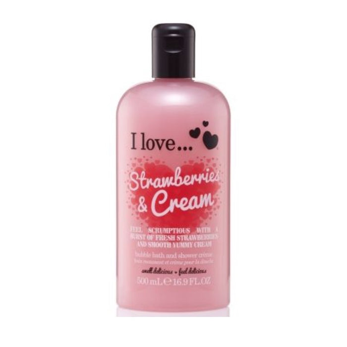 I LOVE STRAWBERRY & CREAM BATH SHOWER CREAM 500ML - Beauty Bar
