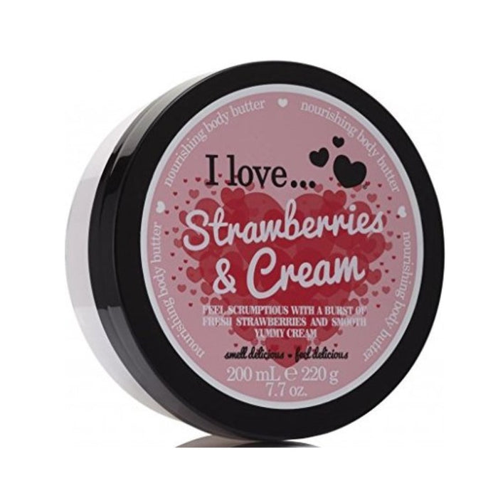 I LOVE STRAWBERRY & CREAM BODY BUTTER 200ML - Beauty Bar