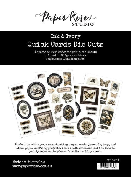 Ink & Ivory - Embossed Die Cuts - Quick Cards