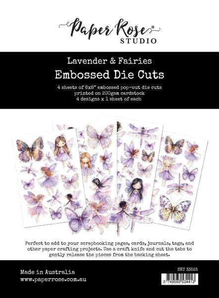 Lavender & Fairies - Embossed Die Cuts