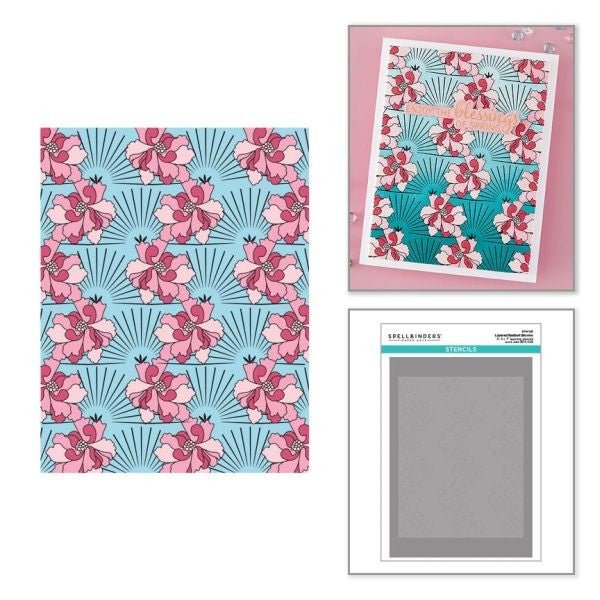 Layered Radiant Blooms Stencil - Betterpress Society February 2026 Add On