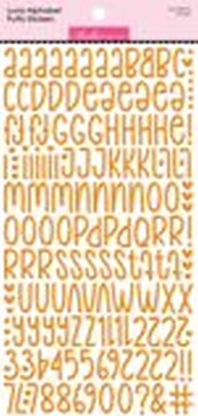 Luna Alpha Puffy Stickers - Orange