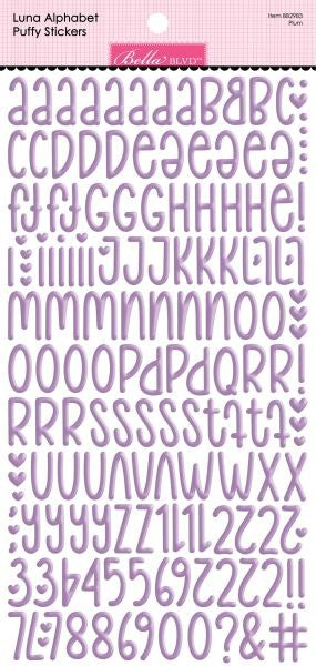Luna Alpha Puffy Stickers - Plum