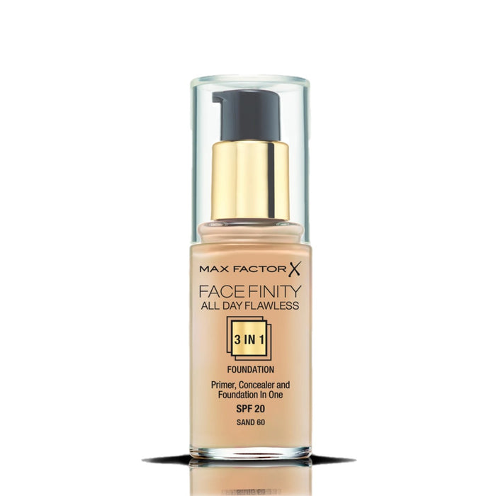 MAX FACTOR FACE FINITY ALL DAY FLAWLESS 3 IN 1 FOUNDATION - AVAILABLE IN A VARIETY OF SHADES - Beauty Bar Cyprus