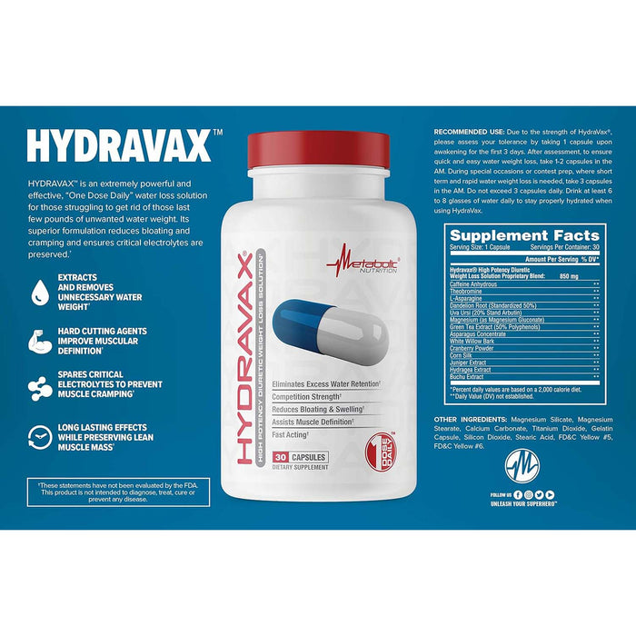 Metabolic Nutrition Hydravax 30 Capsules