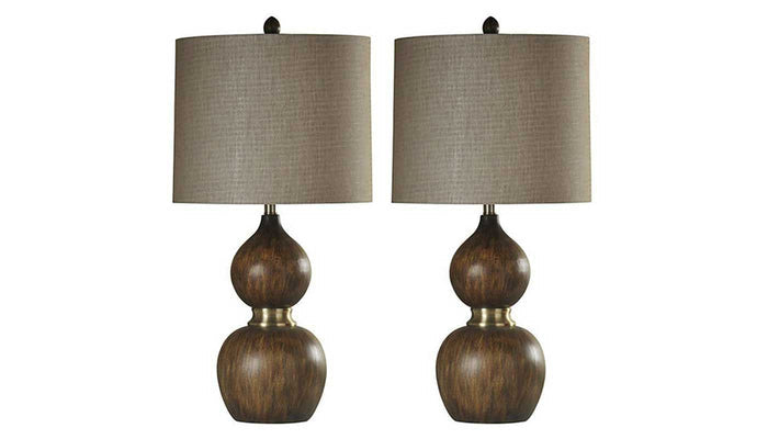 Mizoram Antique Brass Table Lamp - Set of 2