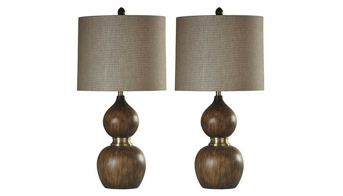 Mizoram Antique Brass Table Lamp Set of 2