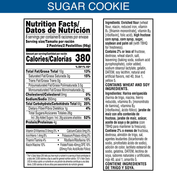 Pop-Tarts Frosted Sugar Cookie Instant Breakfast Toaster Pastries, Shelf-Stable, Ready-to-Eat, 27 oz, 16 Count Box
