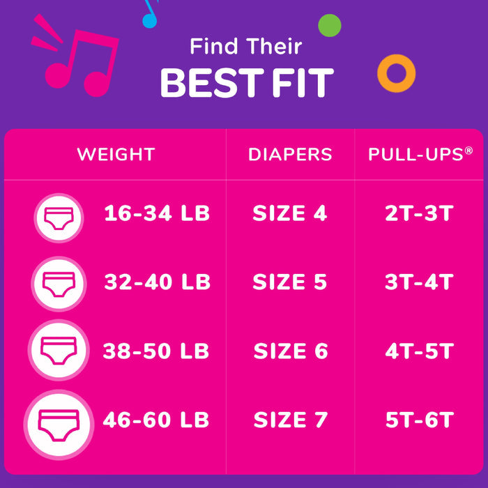 Pull-Ups Girls' Potty Training Pants, 4T-5T (38-50 lbs), 60 Count