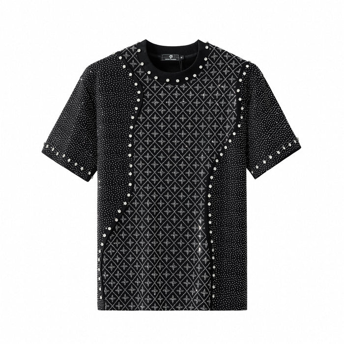Radiant Grid Stone Short set – Century Penthouse BLACK/SILVER