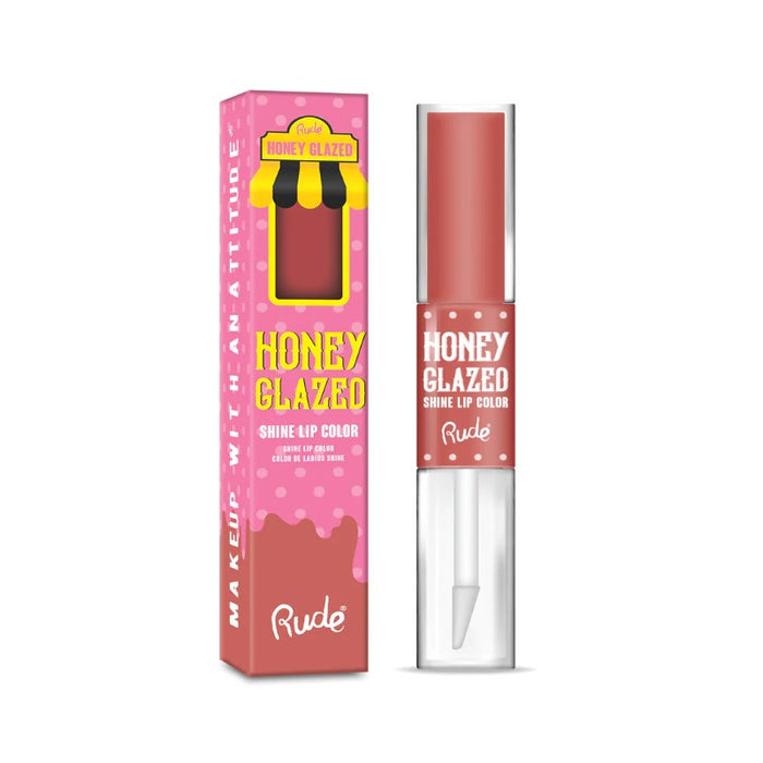 RUDE HONEY GLAZED SHINE LIP COLOUR - AVAIALABLE IN 8 SHADES - Beauty Bar