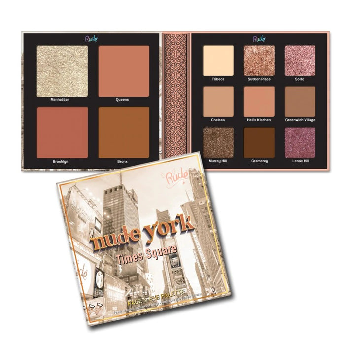 RUDE NUDE YORK FACE & EYE PALETTE - Beauty Bar