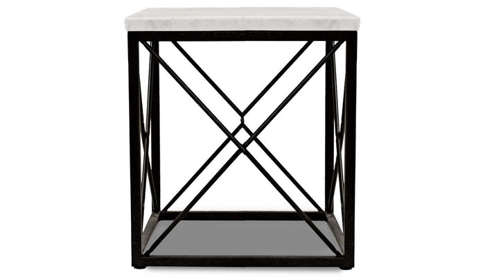 Skyler White Marble End Table