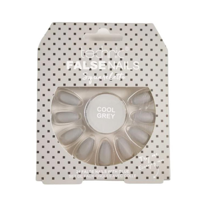 TECHNIC FALSE NAILS SQUARELETTO - COOL GREY - Beauty Bar