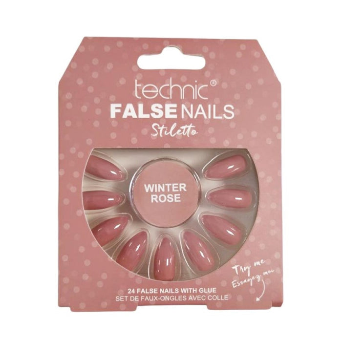 TECHNIC FALSE NAILS STILETTO - WINTER ROSE - Beauty Bar