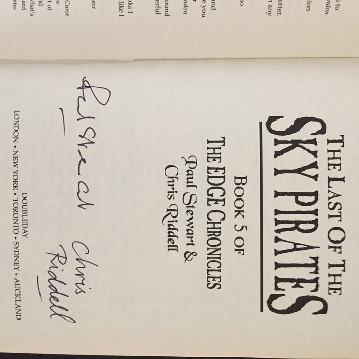 The Last of the Sky Pirates. Book 5 of The Edge Chronicles. (signed)