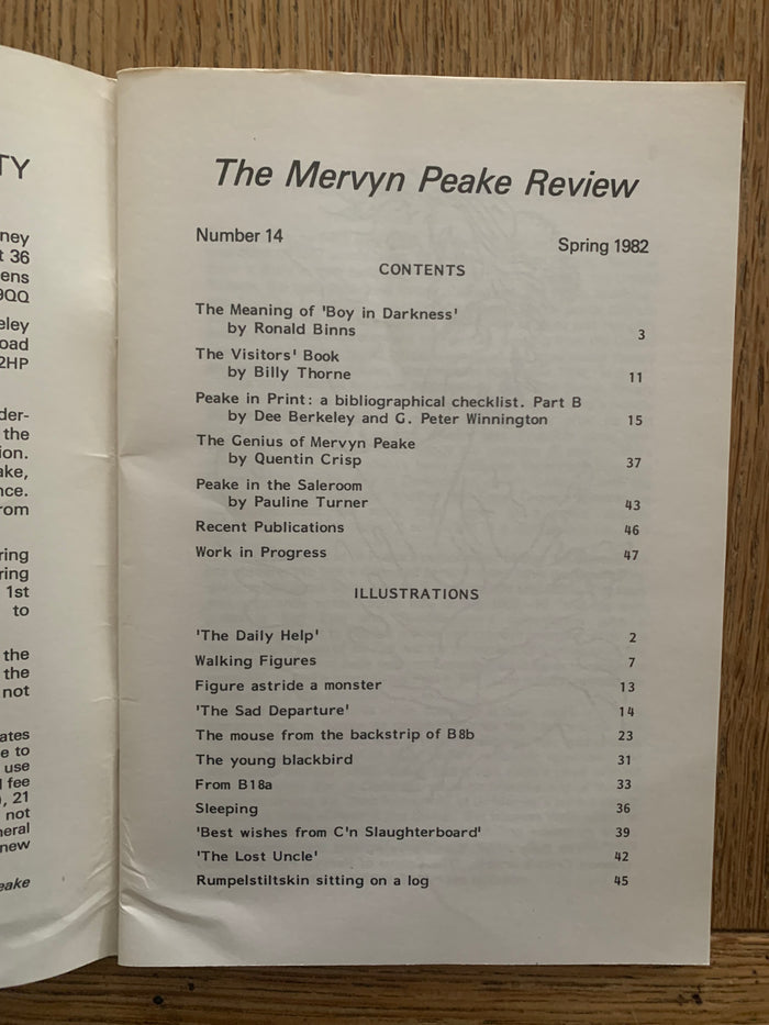 The Mervyn Peake Review Number 14 Spring 1982