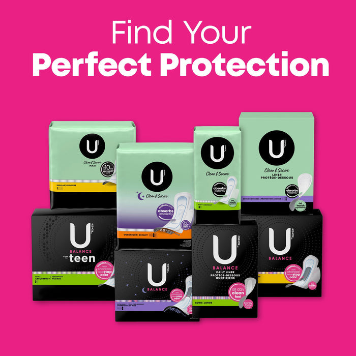 U by Kotex Balance Daily Wrapped Panty Liners, Light Absorbency, Regular Length, 100 Ct