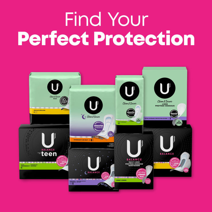 U by Kotex Balance Ultra Thin Pads with Wings, Heavy Absorbency, 32 Count