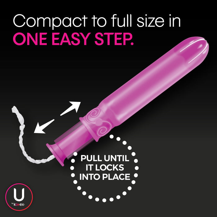 U by Kotex Click Compact Tampons, Regular, Unscented, 16 Count