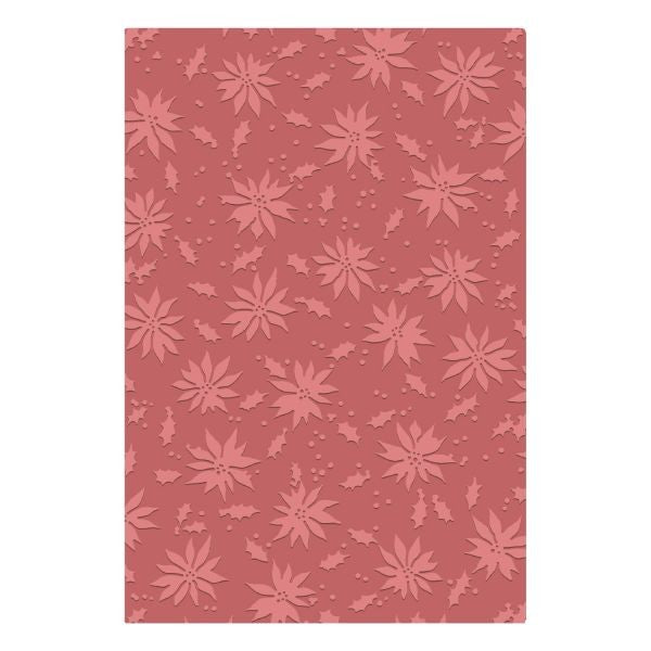 Vault Holly Poinsettia - 2D A5 Embossing Folder