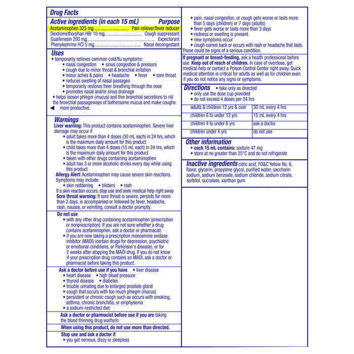 Vicks DayQuil Severe Cold, Cough & Flu Liquid Medicine, over-the-Counter Medicine, 12 fl. oz.