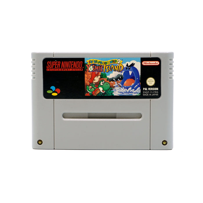 Super Mario World 2 Yoshi's Island Modul für Super Nintendo Entertainment System in gutem Zustand - Vorderseite
